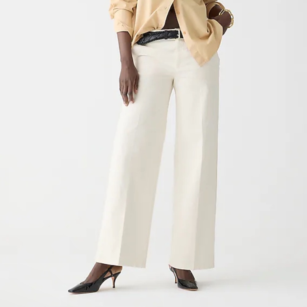 J.Crew Lower-Rise Wide-Leg Chino Pant in Breezy Satin